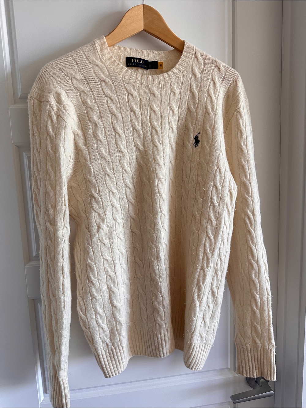 Polo Ralph Lauren Cream Cable Knit Pony Sweater Men’s XL
